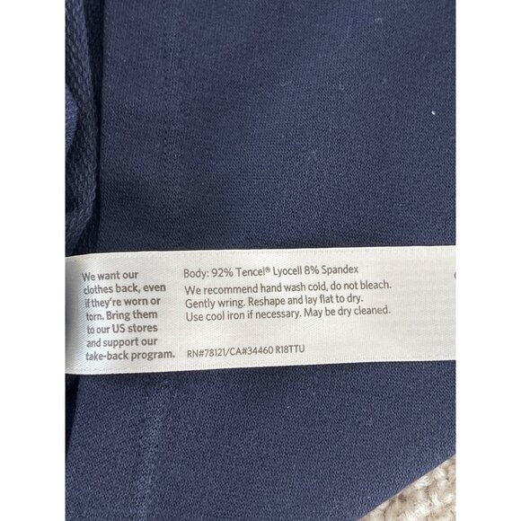 Eileen Fisher Stretch Jersey Knit Turtleneck Tunic Top Tencel Lyocell Blue Small - Picture 7 of 8